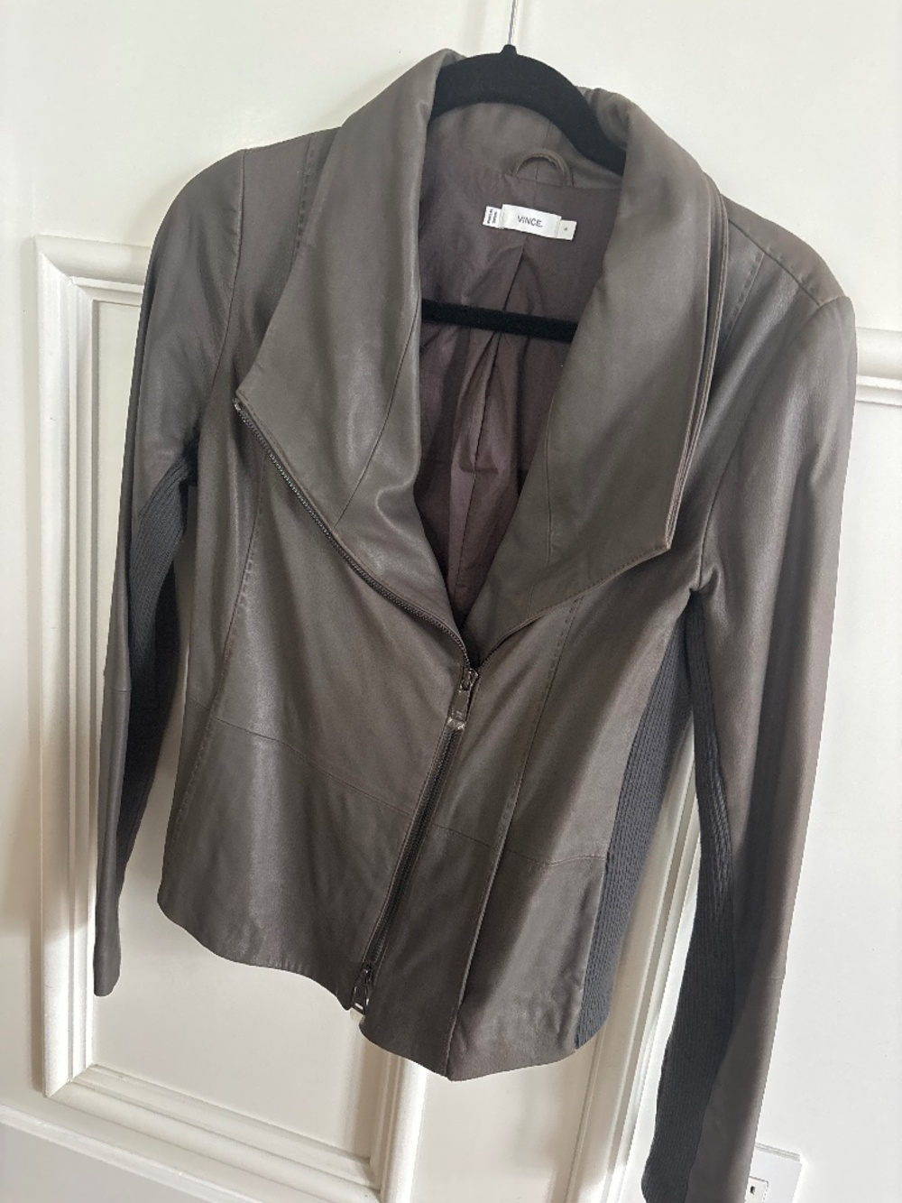 Vince Gray Leather Jacket